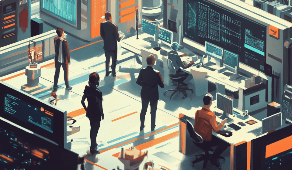 neovis An illustration of a futuristic workplace where humans f4a15ac3 7299 4e7e 91cc e23f2e6a19b2