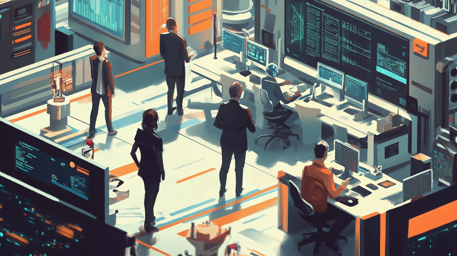 neovis An illustration of a futuristic workplace where humans f4a15ac3 7299 4e7e 91cc e23f2e6a19b2