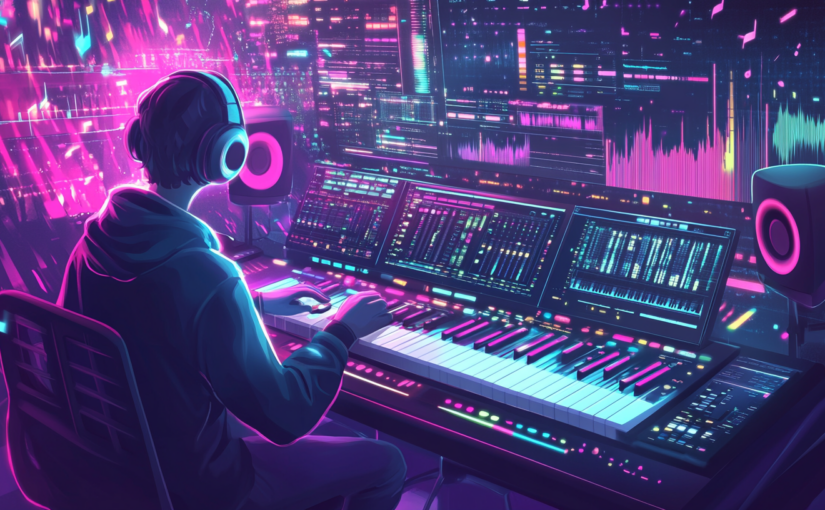 neovis A futuristic illustration of a music studio featuring A d71729d9 d098 4460 b495 7e60737006a2