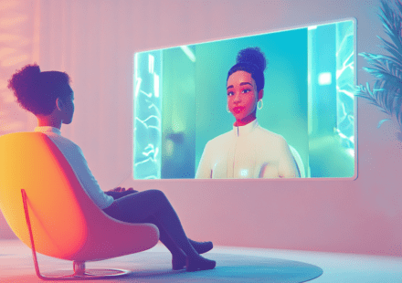 neovis A futuristic setting showcasing a digital avatar attend 74aa6a62 0c32 46f2 97e8 62d7b40fa5f3