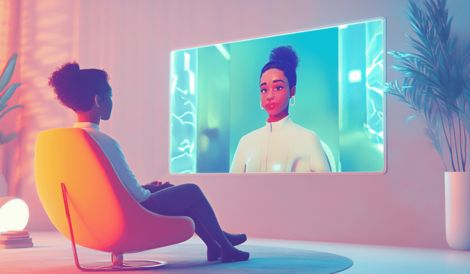 neovis A futuristic setting showcasing a digital avatar attend 74aa6a62 0c32 46f2 97e8 62d7b40fa5f3