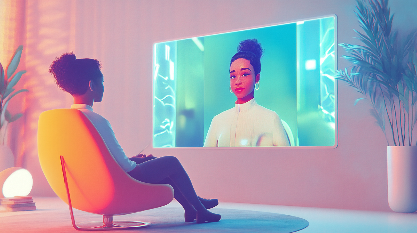 neovis A futuristic setting showcasing a digital avatar attend 74aa6a62 0c32 46f2 97e8 62d7b40fa5f3