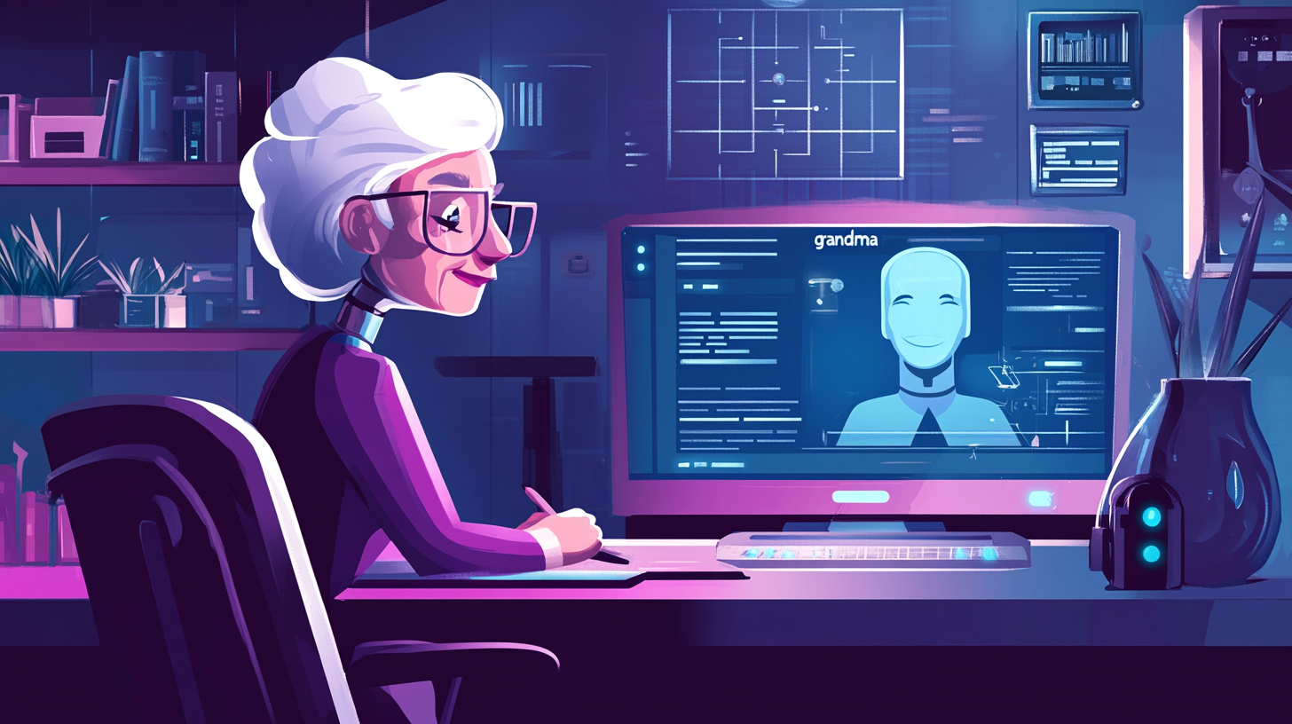 neovis An illustration of an AI driven grandma chatbot handlin 3fb782a5 a28a 4dba a48c 68203c03d6c9