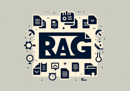DALL·E 2023 12 02 14.56.08 Create a minimalistic image that features the acronym RAG in large bold letters at the center. Surround the letters with simplistic flat icons of d