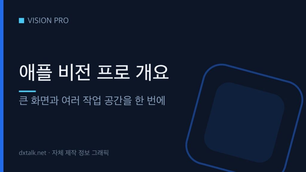 애플 비전 프로의 개요를 정리한 안내 그래픽