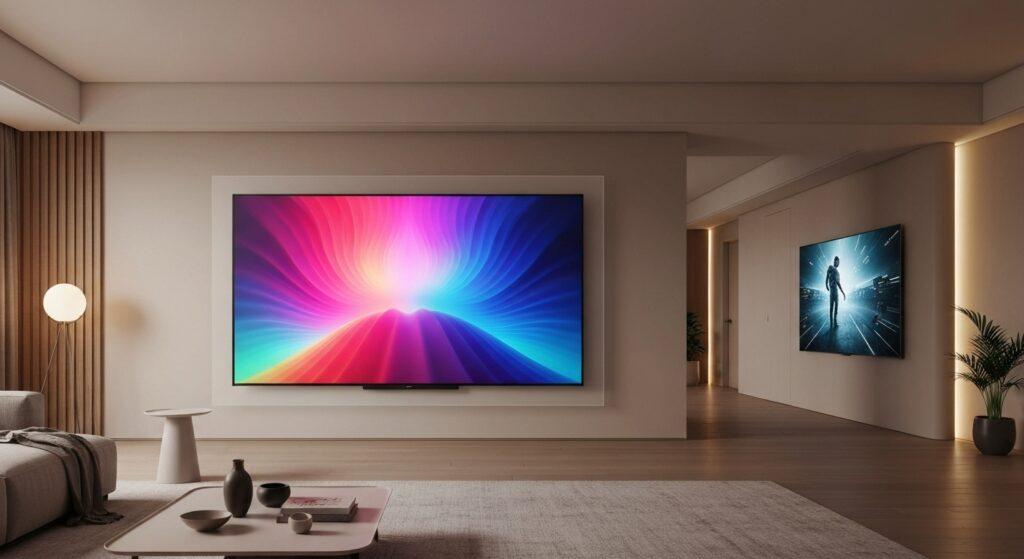 AI 에이전트 가전과 초박형 TV 삽화
