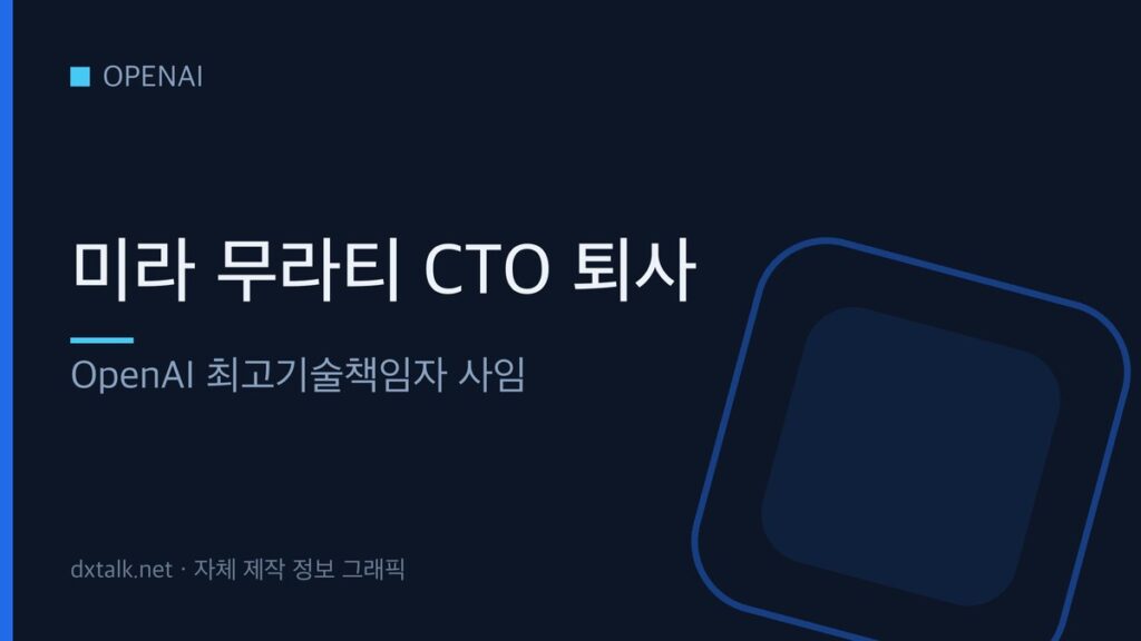 OpenAI CTO 퇴사 소식을 정리한 안내 그래픽